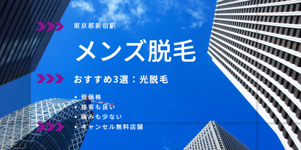 まとめ:東京都/新宿駅メンズ脱毛オススメ3選